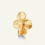 Firkløver Statement Øreclips, forgyldt