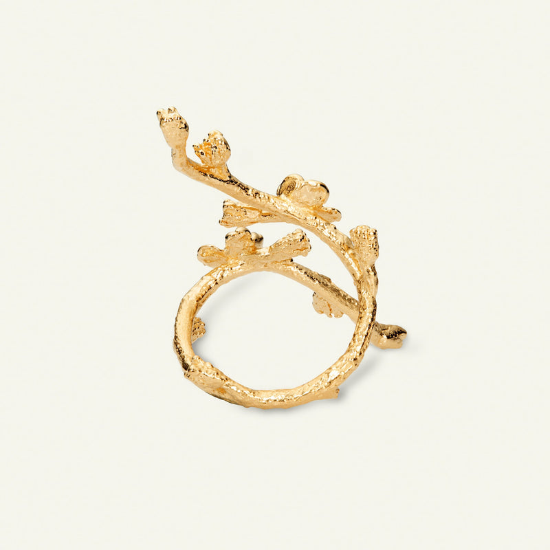 Forglemmigej Statement ring forgyldt