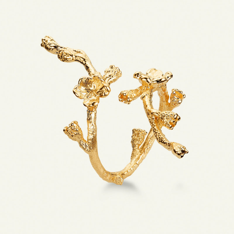 Forglemmigej Statement ring forgyldt