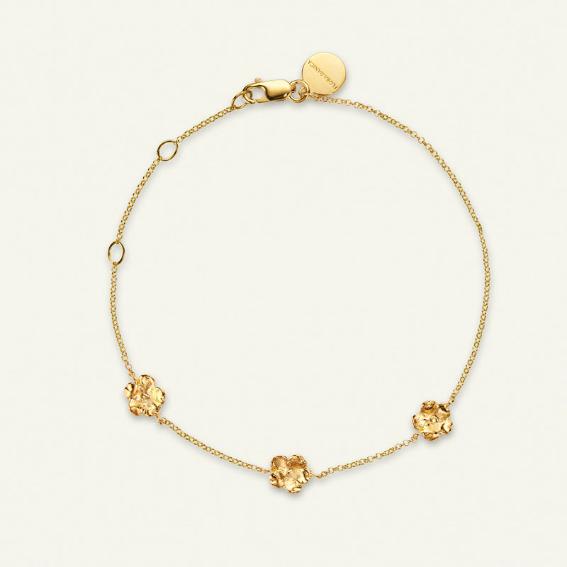 Forglemmigej Armbånd Forgyldt, justerbar længde