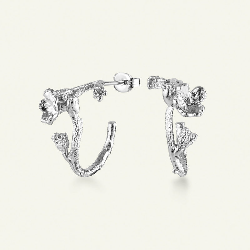 Forglemmigej Hoop øreringe sølv