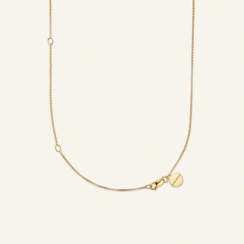 Forglemmigej halskæde forgyldt med justerbar kæde