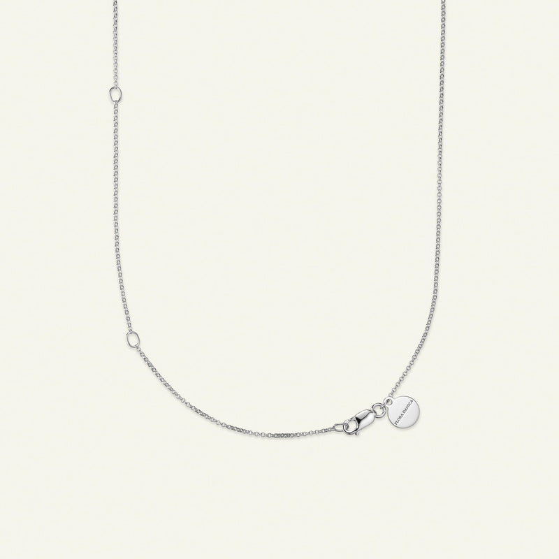 Forglemmigej halskæde sølv med justerbar kæde