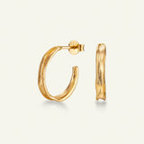 Græs Hoop Øreringe Forgyldt