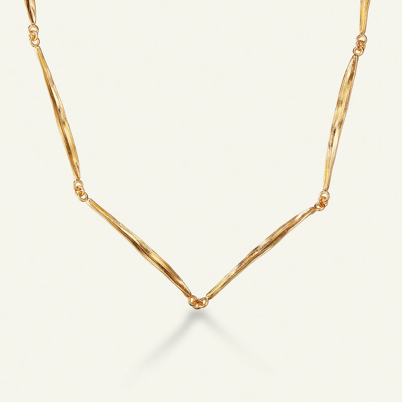 Græs Halskæde Forgyldt