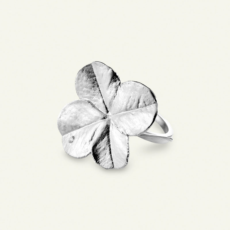 Firkløver Statement ring sølv