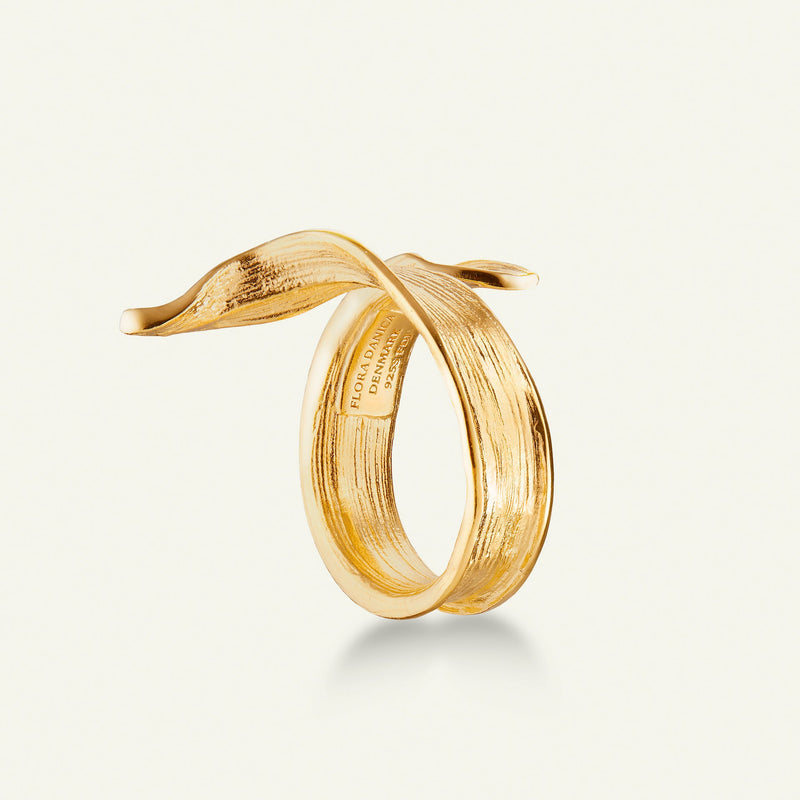Græs Statement Ring forgyldt