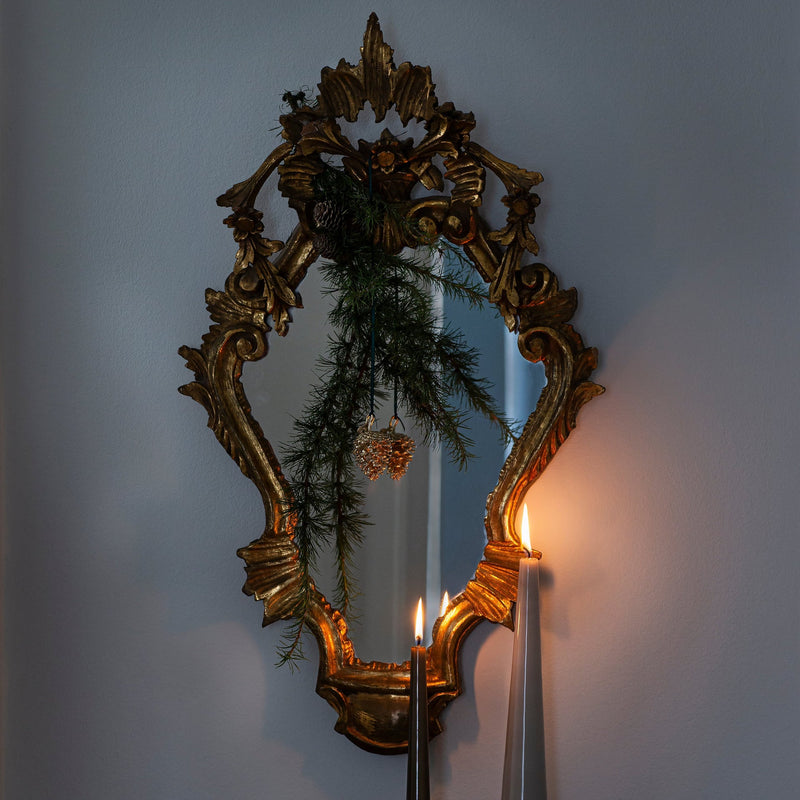 Fyrrekogle, 18 karat guldbelagt