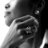 Rosenblad statement ring, sølv