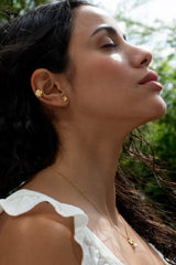 Firkløver ear cuff pavé forgyldt