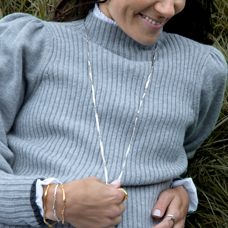 Græs Halskæde Sølv